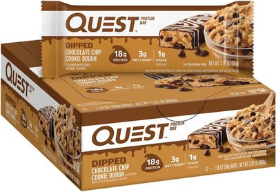 Quest Nutrition Quest Bars Dipped, 12 x 50g Riegel, Chocolate Chip Cookie Dough
