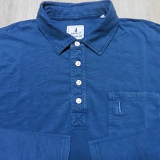 JOHNNIE O Mens S M L XL 2XL COASTAL WASH POLO SHIRT SPORT NAVY BLUE LONG SLEEVE