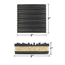 PneumaticPlus Anti Vibration Rubber Cork isolation pads, Pack of 4 3" X 3" X