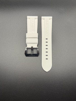 Panerai weißes Kautschukband 24/22 (BA) mit Dornschließe OEM Kautschukband