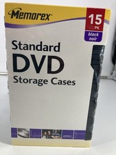 Memorex Standard DVD Storage Cases 15-Pack Black New Sealed, Free Shipping