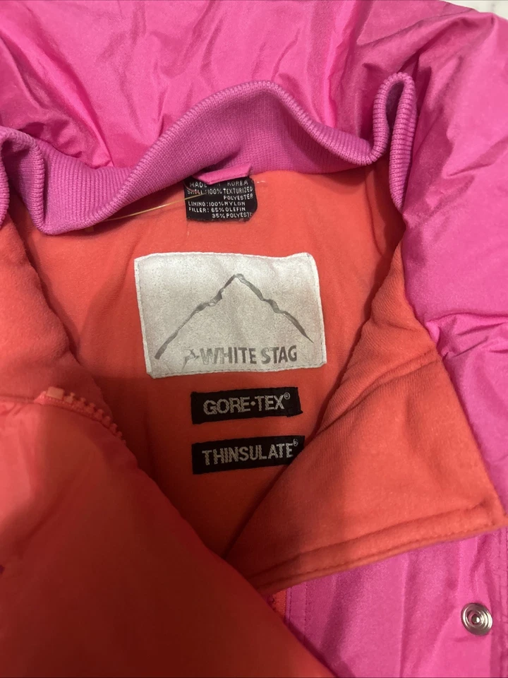Vintage Pink Purple White Stag Jacket Womens M Gore-Tex Ski Snow Thinsulate - Image 3 of 4
