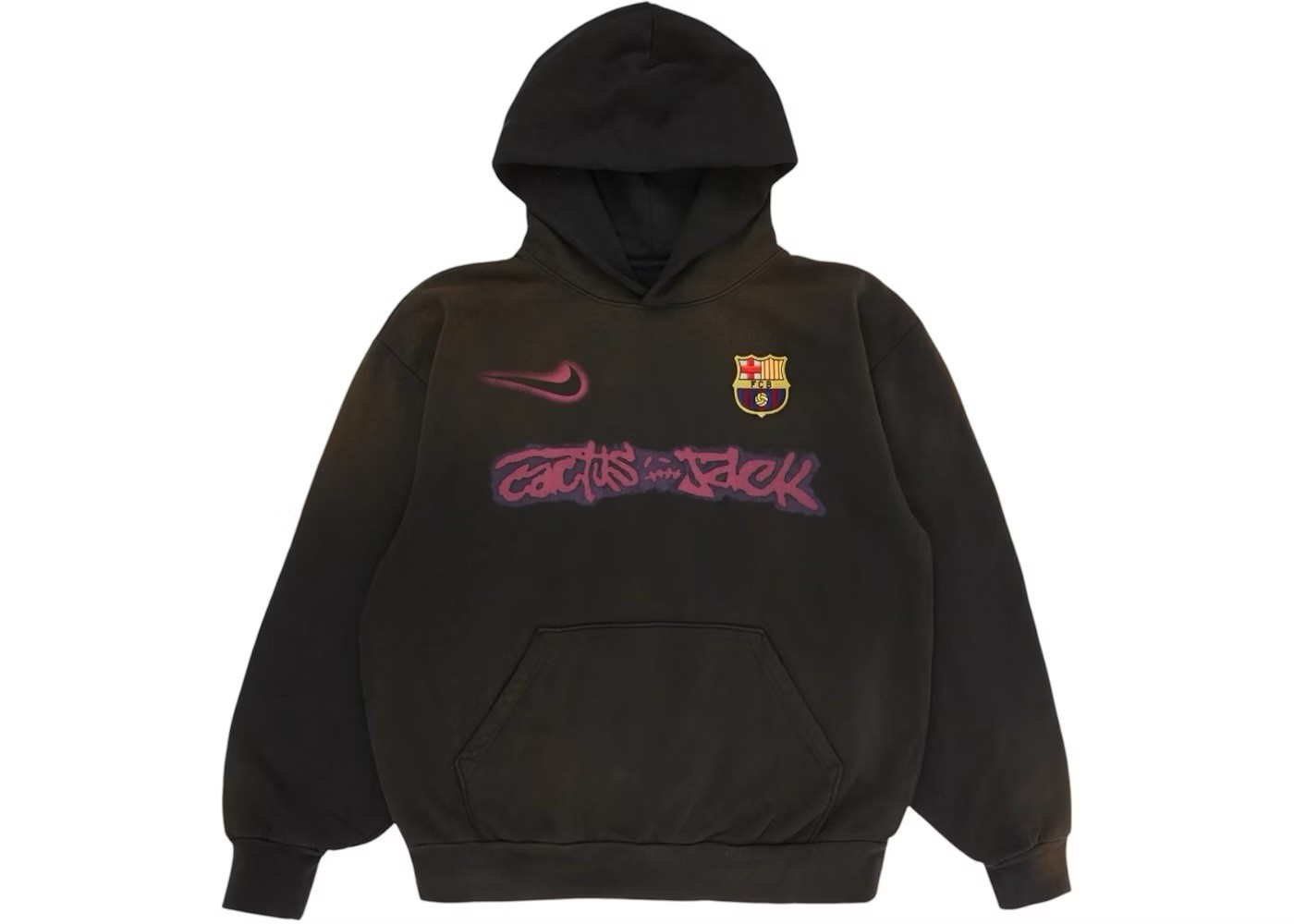 Nike X FC Barcelona Spray Logo Hoodie Travis Scott Cactus Jack Mens