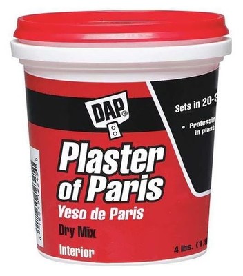 Dap Plaster of Paris, 4 lb, Tub, White,