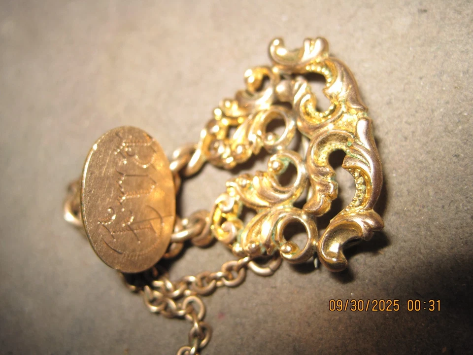 Victorian Pocket Watch Chain GF Fob - Image 2 of 2