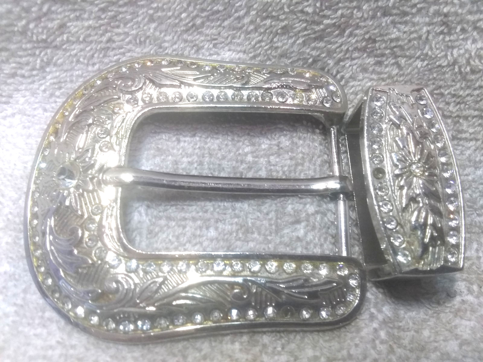 Large Rhinestone Filled Western Replacement Buckl… - image 2
