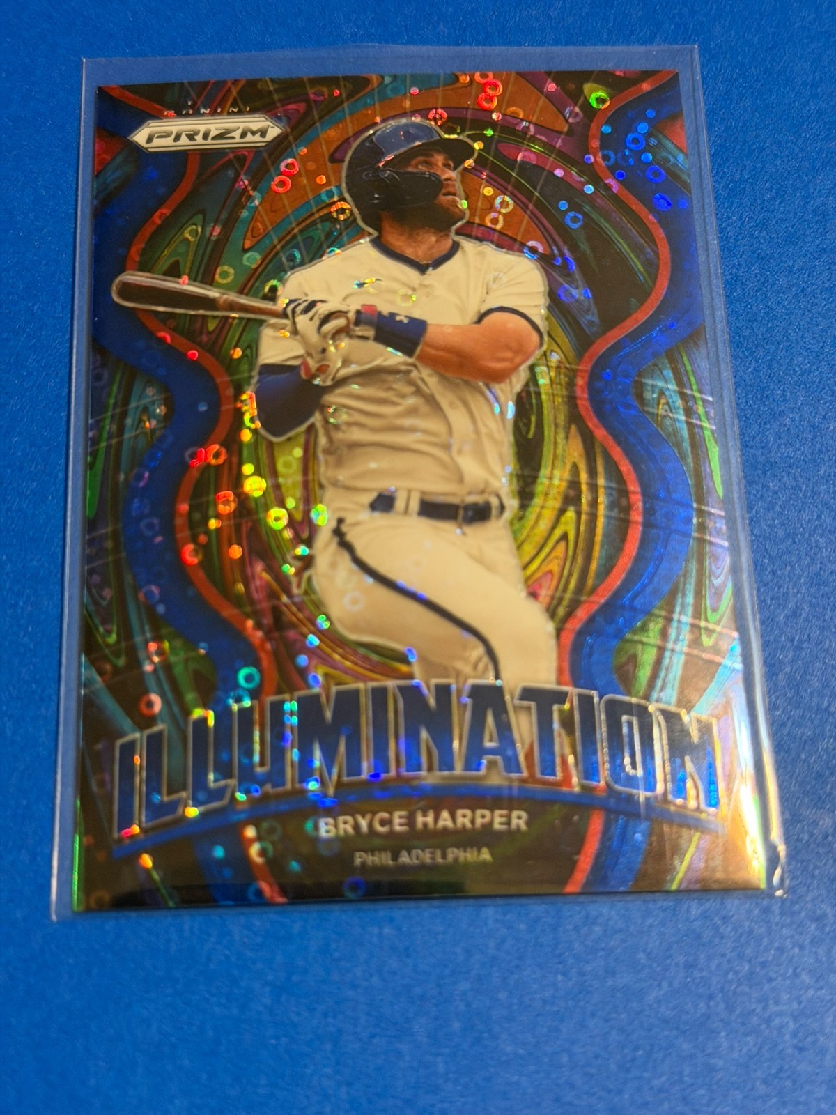 2022 Panini Prizm-Bryce Harper #IL-15 Illumination Blue Donut Circles Prizm /199