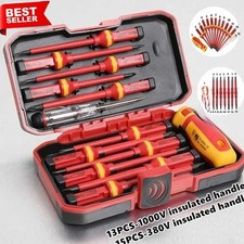 15pcs 1000V Insulated Screwdriver Set – Electrician Repair Kit with Magnetic Bit