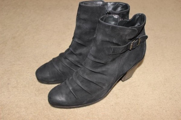 Women Paul Green Boots Black Leather 39 #C4ER