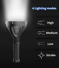 Torcia Portatile Lungo Raggio Luce Lampada 300 Metri Pesca Caccia Montagna 150W - Miniatura 1