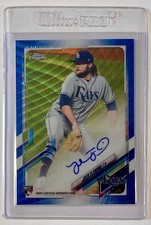 Josh Fleming 2021 Topps Chrome Rookie Autograph Blue Wave Refractor /150