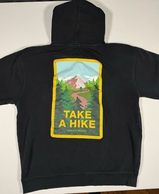 Skate Mental Reese Forbes Hoodie Mens Large Black Take A Hike Skater Y2K