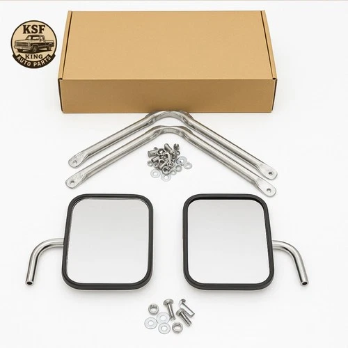 73- 80 CHEVY GMC TRUCK STAINLESS TOW MIRRORS MISMATCH SET c10