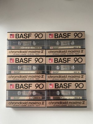 6x Basf Chromdioxid Maxima II 90 - Audio Kassetten -  Tape - OVP - New!