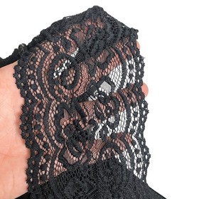 Spence Jumpsuit Womens 10 Black Velvet Keyhole Halter Lace Back Belted Straight