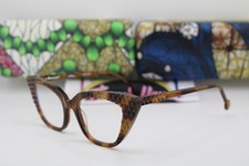 NEW L.A. EYEWORKS AUSTIN 161 BROWN HAVANA CAT EYE AUTHENTIC EYEGLASSES 49-19