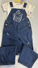 Vintage NWT Disney Kids Winnie The Pooh Overalls And Shirt Size Girls 4/5