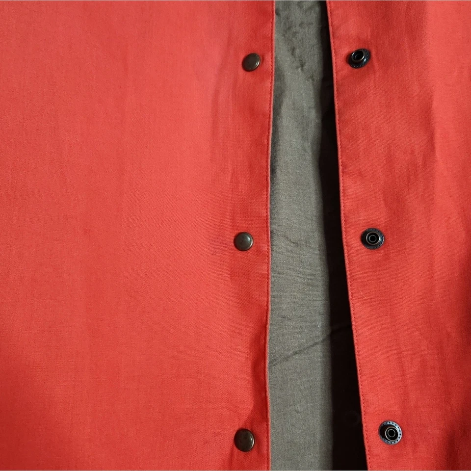 Gabardina para mujer Eileen Fisher roja beige chaqueta de lluvia a presión talla XL Foto 4 de 4