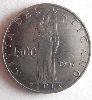 1957 VATICAN CITY 100 LIRA AU RARE TYPE Excellent Vintage Coin Lot #J17