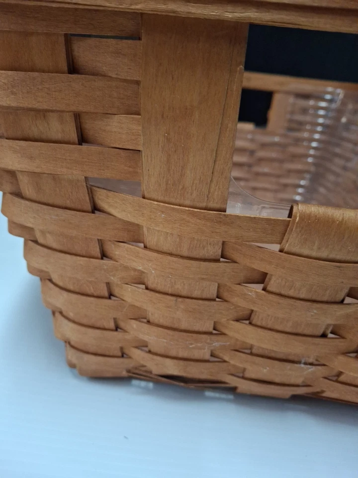 Vintage Retired 1985 Longaberger Large Laundry Basket with Plastic Insert 24x17 - Image 3 of 4
