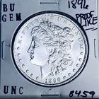 1896 BU GEM MORGAN SILVER DOLLAR UNC MS+++ U.S. MINT RARE COIN 8459