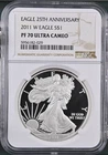 2011 W Proof Silver Eagle 25th Anniversary NGC PF70 - Classic Brown Label