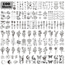 Cerlaza 100 Sheets Temporary Tattoos for Women Adult, 420 Mixed Styles Tiny Bran