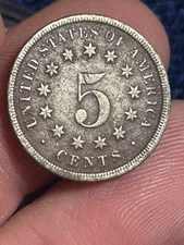 1868 Shield Nickel 5c United States of America Five Cent. Great Book Filler!