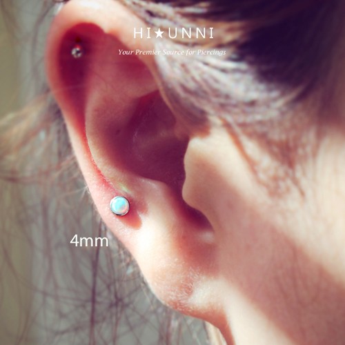 16 g Opal Knorpel Ohrstecker Innengewinde Labret Lippe Monroe Tragus 1 Stück - Bild 5 von 5