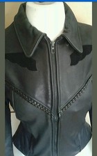 Chrome Gear Custom Womens Leather Biker Motorcycle Jacket Black Lady Rider 16 M