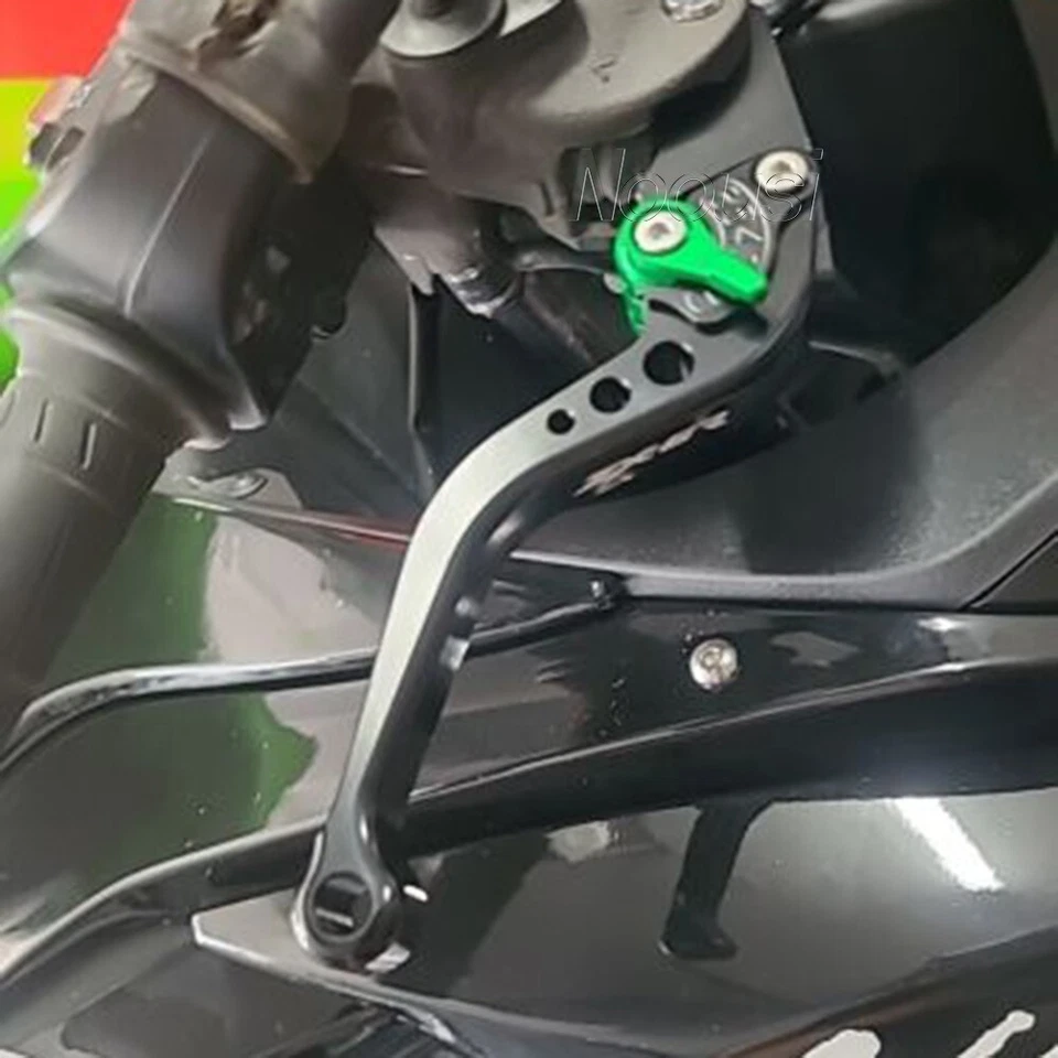 Palancas de embrague de freno ajustables cortas CNC aptas para Kawasaki Ninja ZX-6R ZX6R ZX 6R Foto 4 de 4