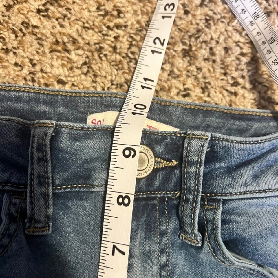 Pantalones de mezclilla de tiro alto Jegging So Ultimate lavado oscuro lavado claro talla 1/25 W Foto 4 de 4