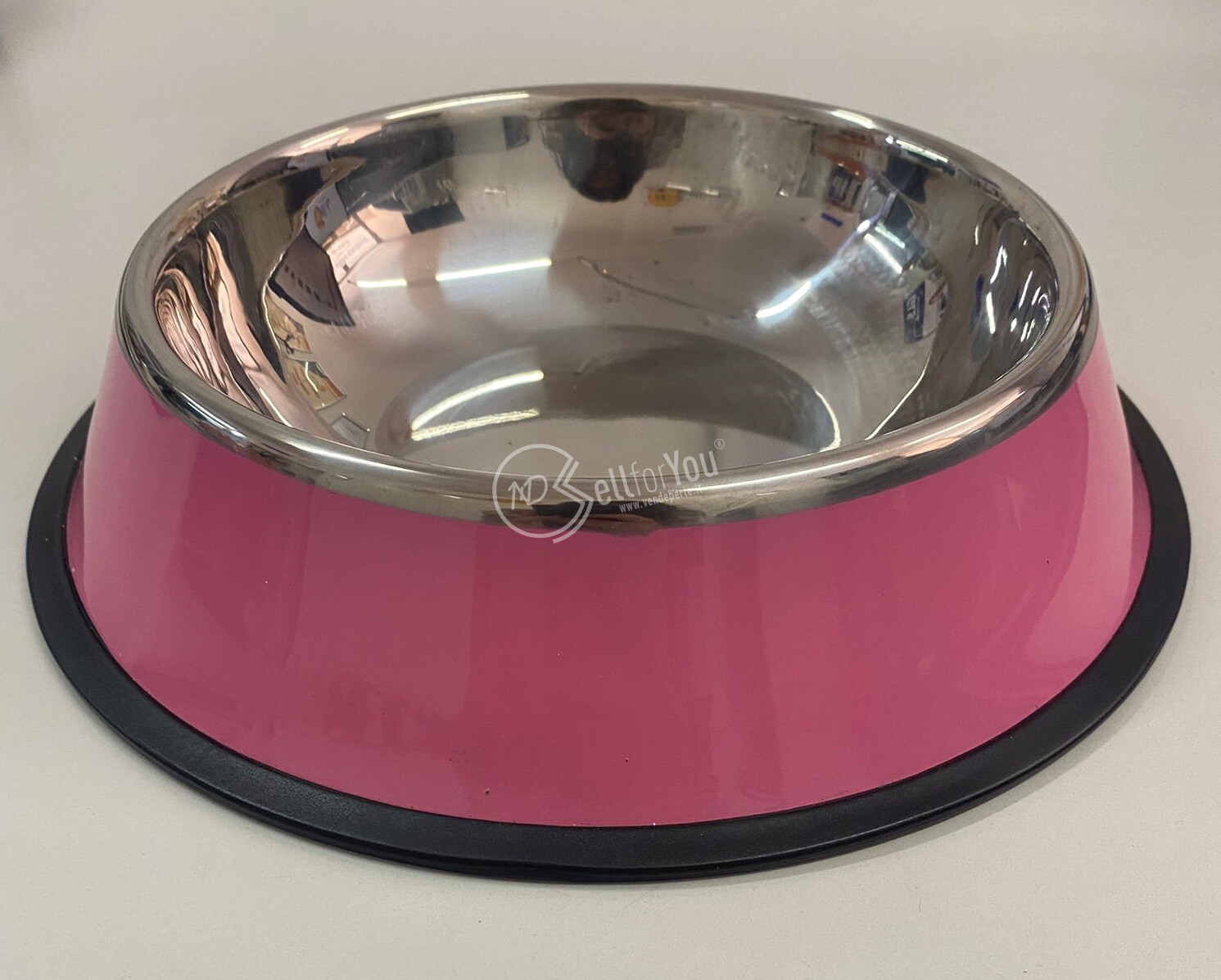 Ciotola per cani in metallo antiscivolo diametro 26/19 x 6 cm animali accessori