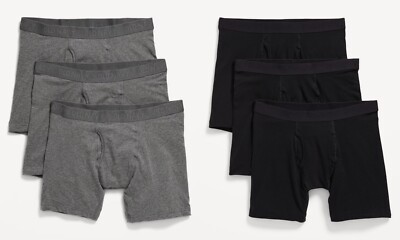 NWT Old Navy Soft-Washed Built-In Flex 3-Pack Boxer Briefs Black Gray Men SML XL