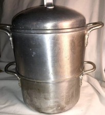 Vintage 3-częściowy parowiec Leyse Aluminium 3 Qt # 2573 