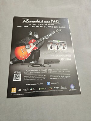 TPEEP186 MAGAZINE ADVERT 11X8'' ROCKSMITH - AUTHENTIC GUITAR GAMES 