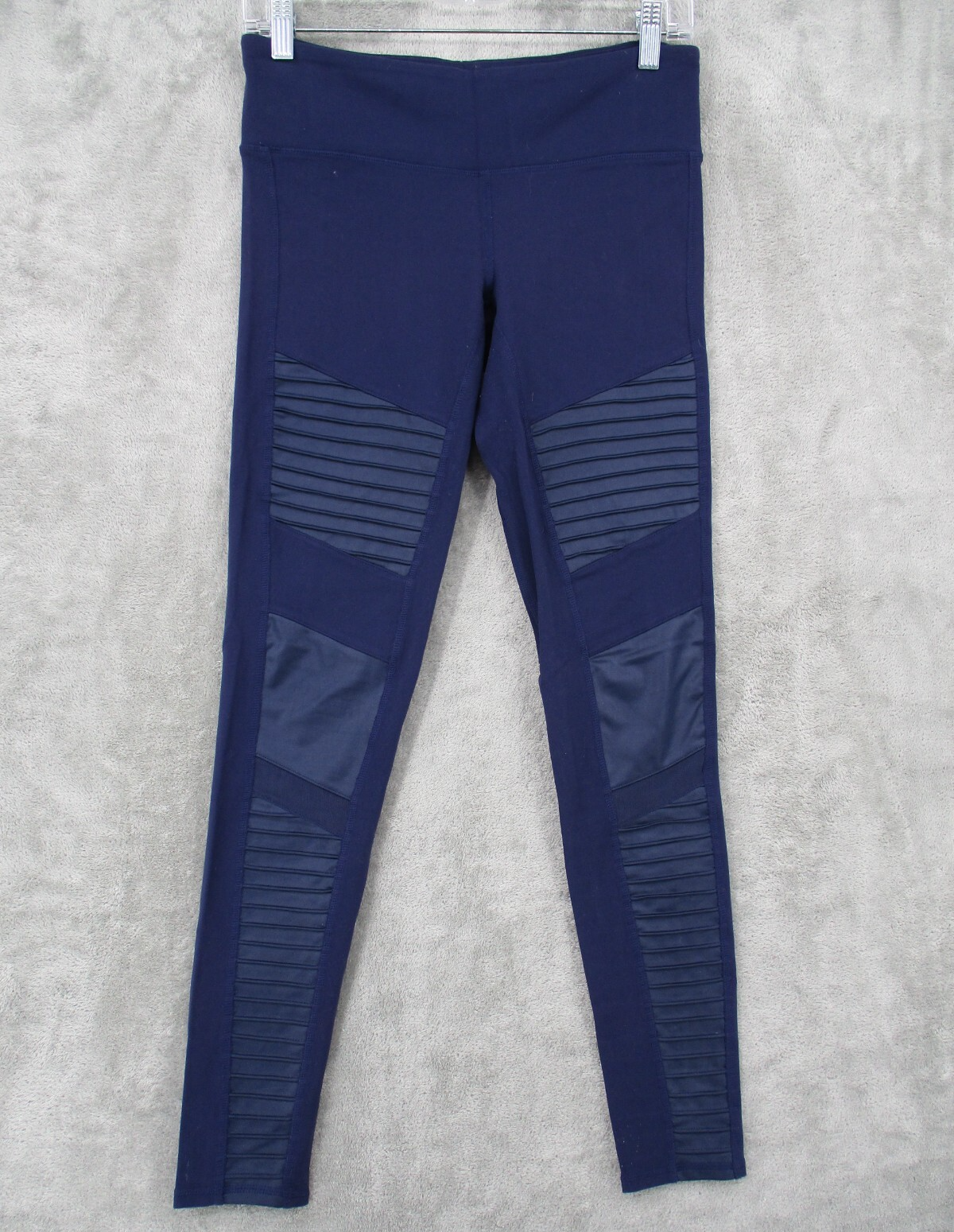 ALO Yoga Womens Moto Leggings Medium Stretch Knit Athleisure in Navy-image