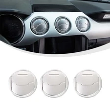 Center Dashboard AC Air Vent Outlet Cover Trim Decor for Ford Mustang 15+ Silver