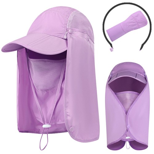 Hombres Mujeres Protección UV Sombreros Sol Cuello Cara Solapa Gorra Plegable Pesca Cubo Sombrero - Imagen 7 de 21