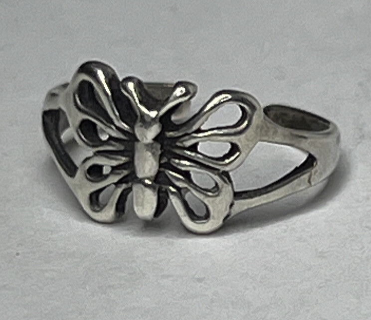 Butterfly Toe Ring Silver Marked 925 Adjustable - image 4