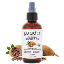Organic Baobab Oil 4 oz, 100 Pure, Cold-Pressed Moisturizer for Skin Care