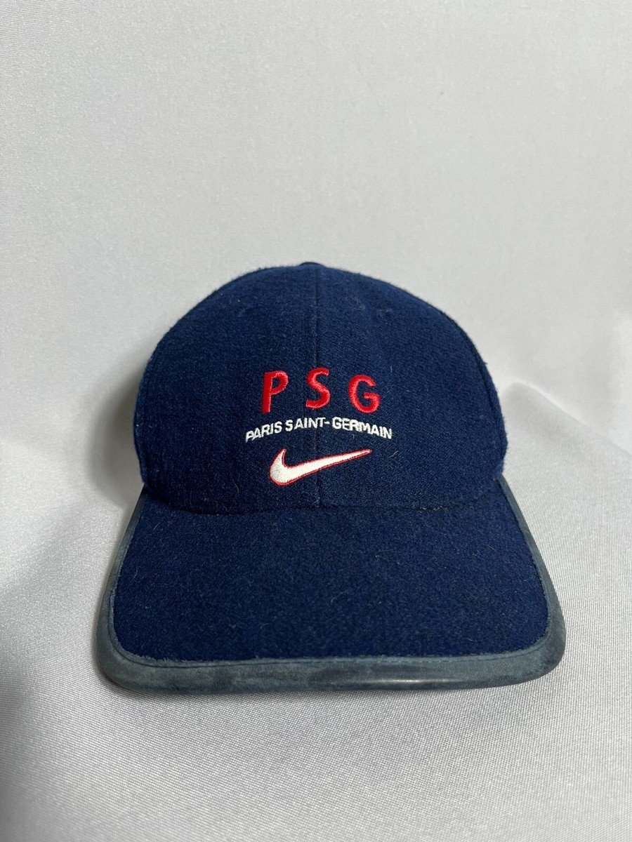 Vintage 90's Nike PSG Paris Saint Garment Wool Soccer Hat Blue One Vintage 90's Nike PSG Paris Saint Garment Wool Soccer Hat Blue One