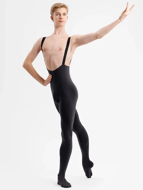 Men Ballet Leotard Tight Bodysuit Dancing Scoop Neck Skin-Tight Dancewear