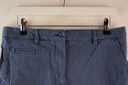 M&S Collection Blue Striped Bermuda Shorts size Uk 12 Womens summer beach - Picture 2 of 9
