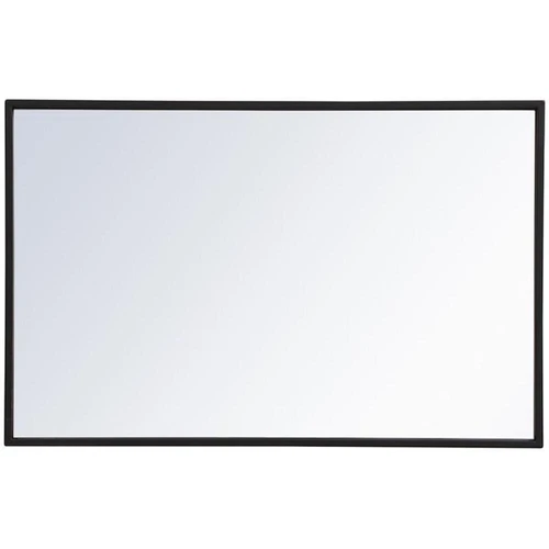 Elegant Decor Eternity 18" x 28" Modern Metal Frame Mirror in Black - Picture 4 of 9