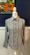 Michael Stars Anthropologie Chevron Arrow Striped Collared Button Shirt Small S