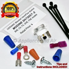 Modine 5H73057-5 Blocked Vent Switch CERAMIC High Temp + Hardware, Instructions
