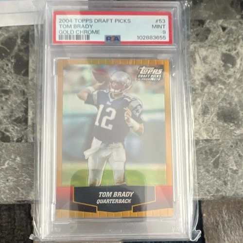 Topps 2004 Draft Picks Tom Brady #53 Gold Chrome Refractor PSA 9 Patriots
