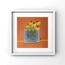 ‘Winters Yellow’ Fine Art, Abstract, Original Painting, Framed