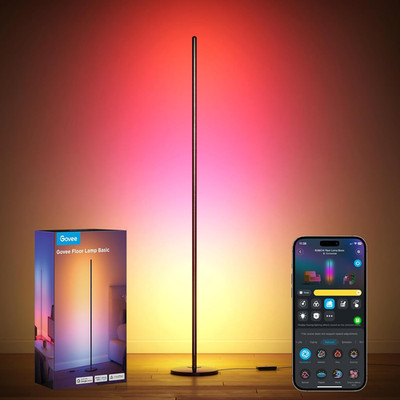 RGBIC Floor Lamp Basic, 1000Lm LED Corner Lamp Compatible with Smartthings, Alex
